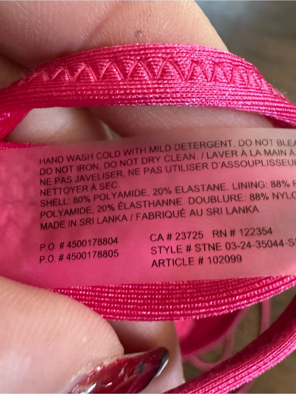 TNA Aritzia hot pink bikini swimsuit set - Picture 6 of 6